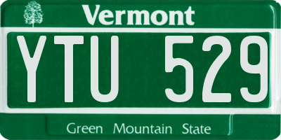 VT license plate YTU529
