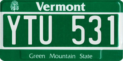 VT license plate YTU531
