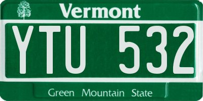 VT license plate YTU532