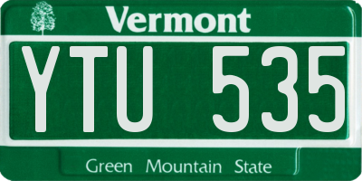VT license plate YTU535