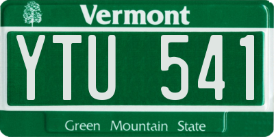 VT license plate YTU541