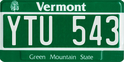 VT license plate YTU543