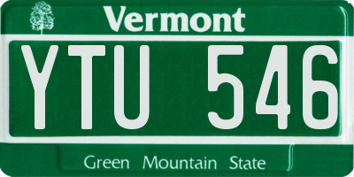 VT license plate YTU546