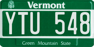 VT license plate YTU548
