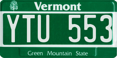 VT license plate YTU553