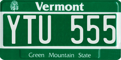VT license plate YTU555