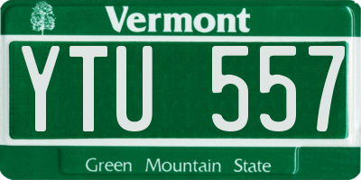 VT license plate YTU557
