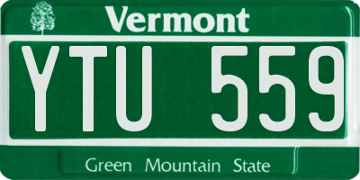 VT license plate YTU559