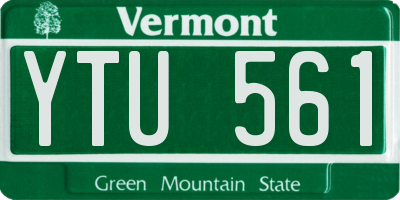 VT license plate YTU561