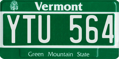 VT license plate YTU564