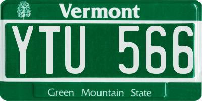 VT license plate YTU566