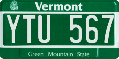 VT license plate YTU567