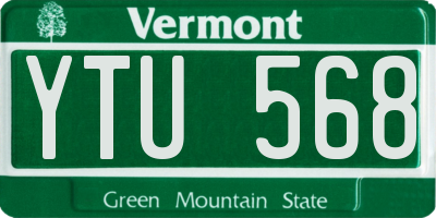 VT license plate YTU568