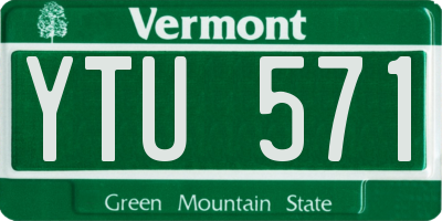 VT license plate YTU571