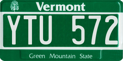 VT license plate YTU572