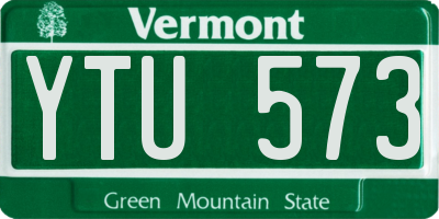 VT license plate YTU573