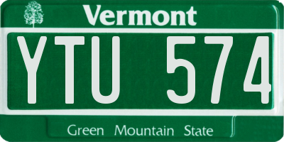 VT license plate YTU574