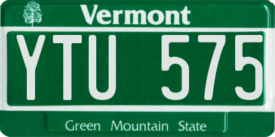 VT license plate YTU575