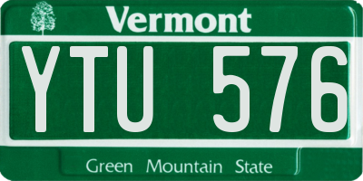 VT license plate YTU576