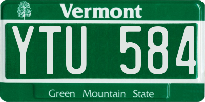 VT license plate YTU584