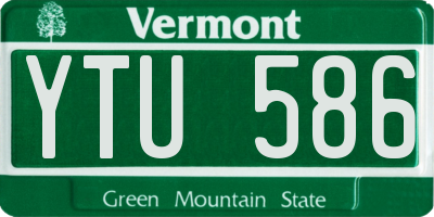 VT license plate YTU586