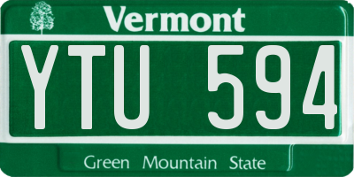 VT license plate YTU594