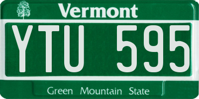 VT license plate YTU595