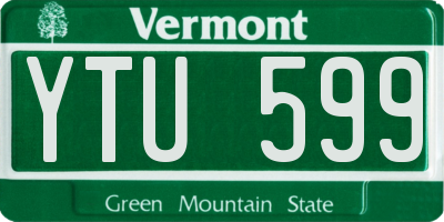 VT license plate YTU599