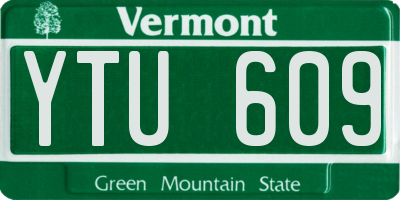 VT license plate YTU609