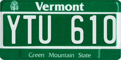 VT license plate YTU610