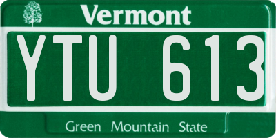VT license plate YTU613