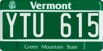 VT license plate YTU615