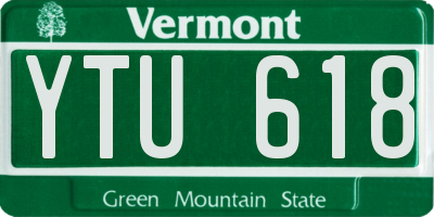 VT license plate YTU618