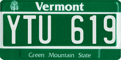 VT license plate YTU619