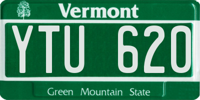 VT license plate YTU620