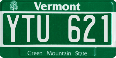 VT license plate YTU621
