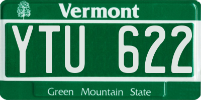 VT license plate YTU622