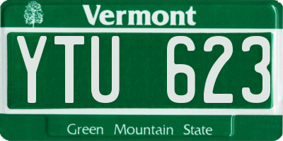 VT license plate YTU623