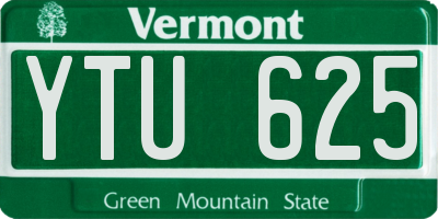 VT license plate YTU625