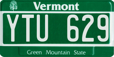 VT license plate YTU629