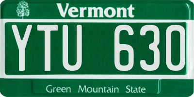 VT license plate YTU630