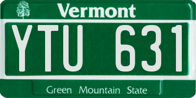 VT license plate YTU631