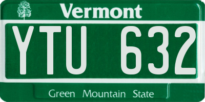 VT license plate YTU632