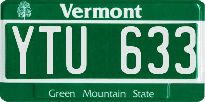 VT license plate YTU633