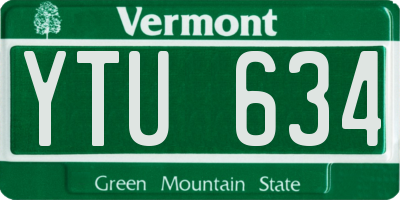 VT license plate YTU634