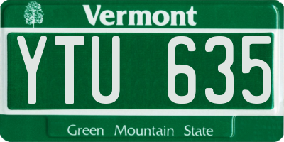 VT license plate YTU635