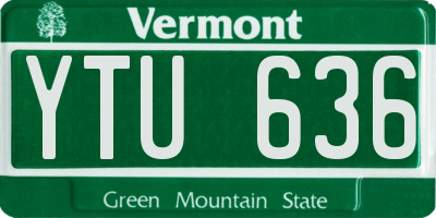 VT license plate YTU636