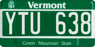 VT license plate YTU638