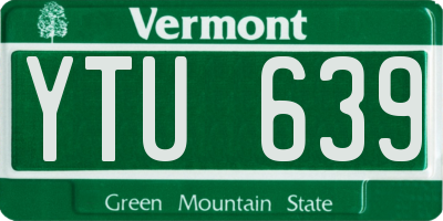 VT license plate YTU639