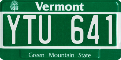 VT license plate YTU641